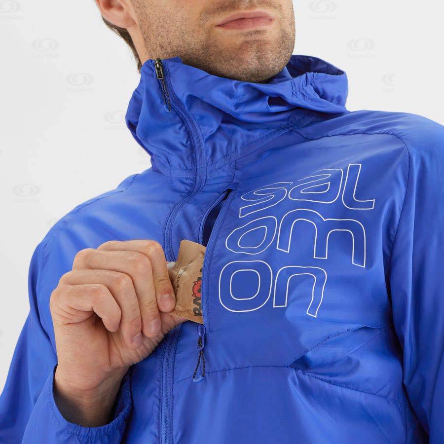 Blue Men's Salomon BONATTI CROSS WIND Windbreaker | USA-wO1488