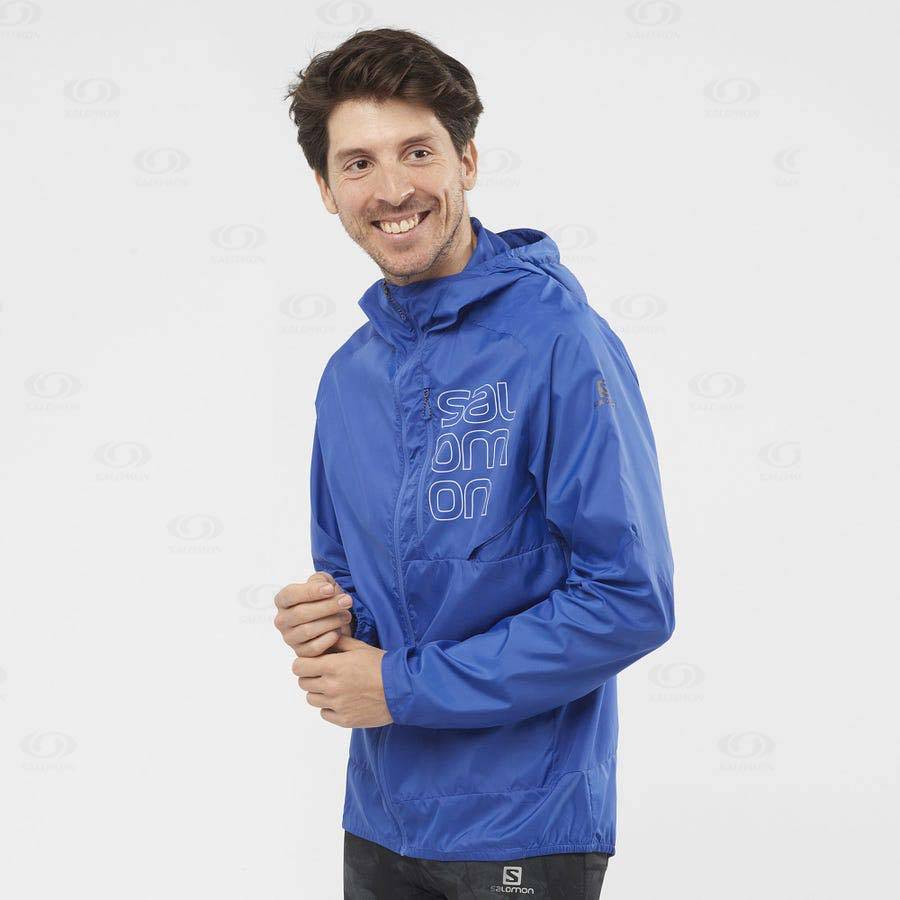 Blue Men's Salomon BONATTI CROSS WIND Windbreaker | USA-wO1488