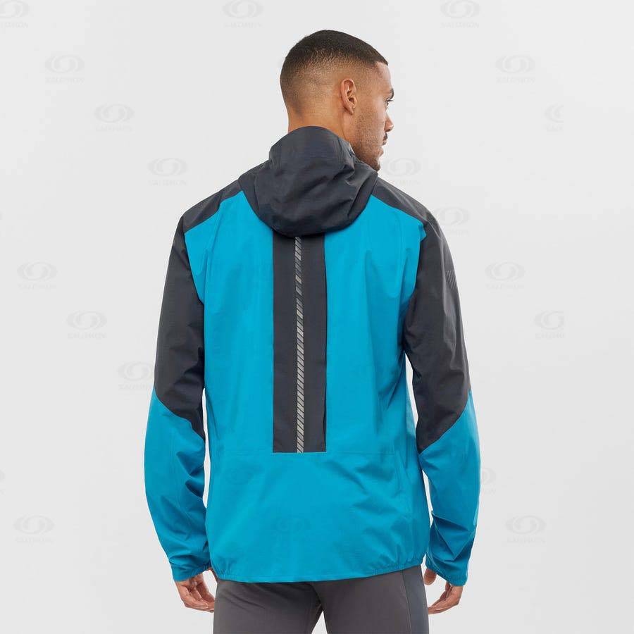 Blue Men's Salomon BONATTI TRAIL Waterproof Jackets | USA-W1940