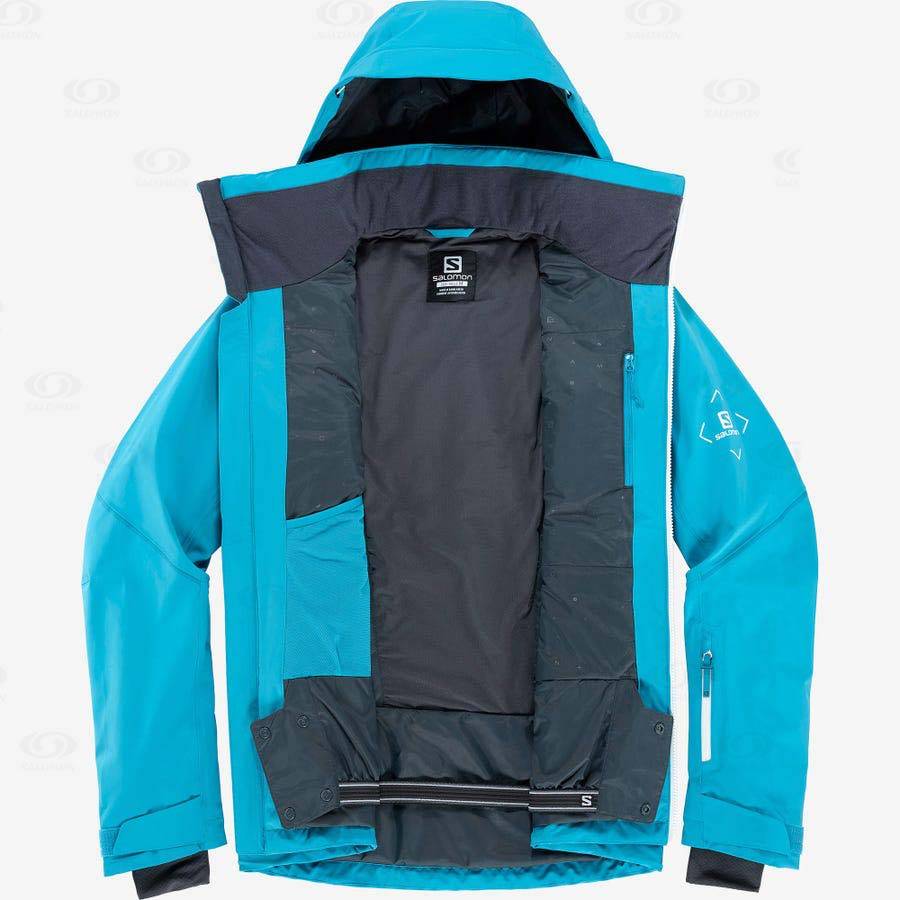 Blue Men's Salomon BRILLIANT Ski Jackets | USA-N1491