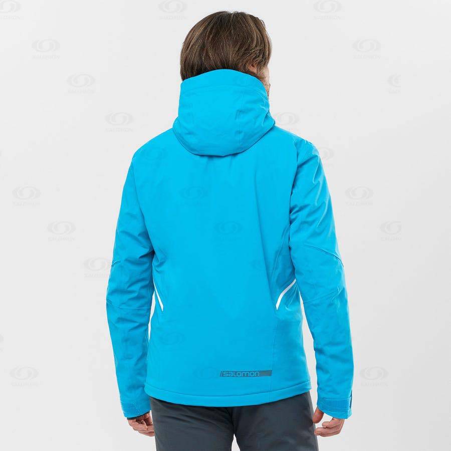 Blue Men's Salomon BRILLIANT Ski Jackets | USA-N1491