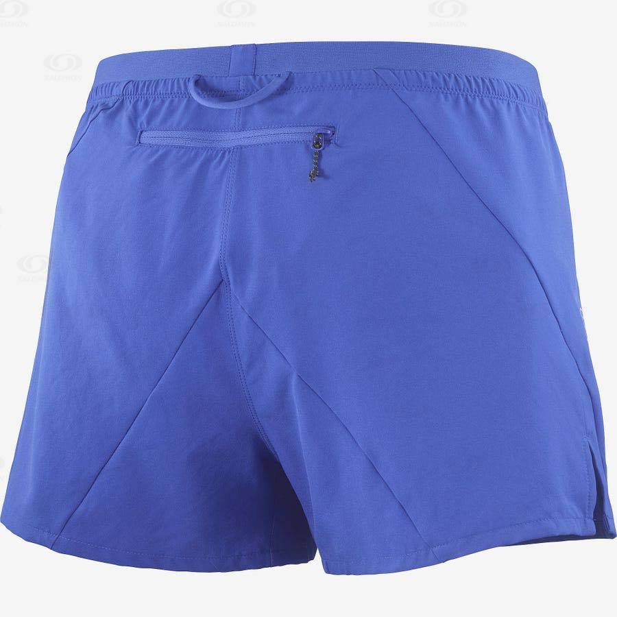 Blue Men's Salomon CROSS 3'' Shorts | USA-O1154