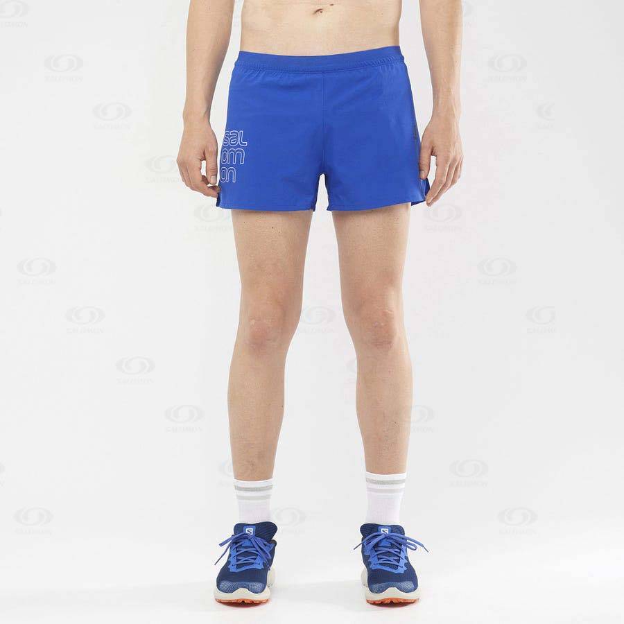 Blue Men's Salomon CROSS 3'' Shorts | USA-O1154