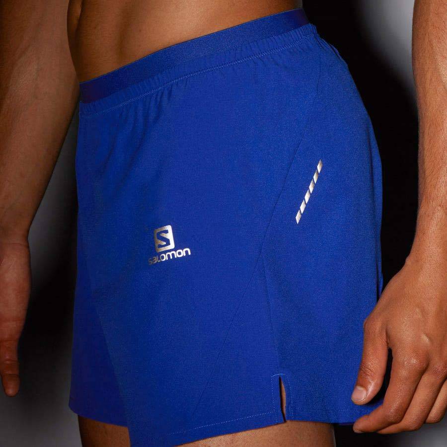 Blue Men's Salomon CROSS 5'' Shorts | USA-M1993