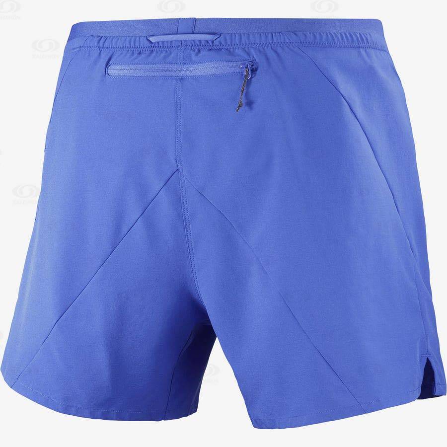 Blue Men's Salomon CROSS 5'' Shorts | USA-M1993