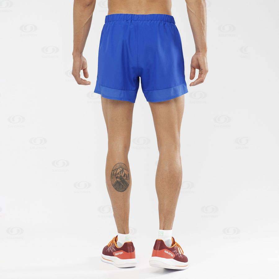 Blue Men's Salomon CROSS REBEL 5'' Shorts | USA-O1446