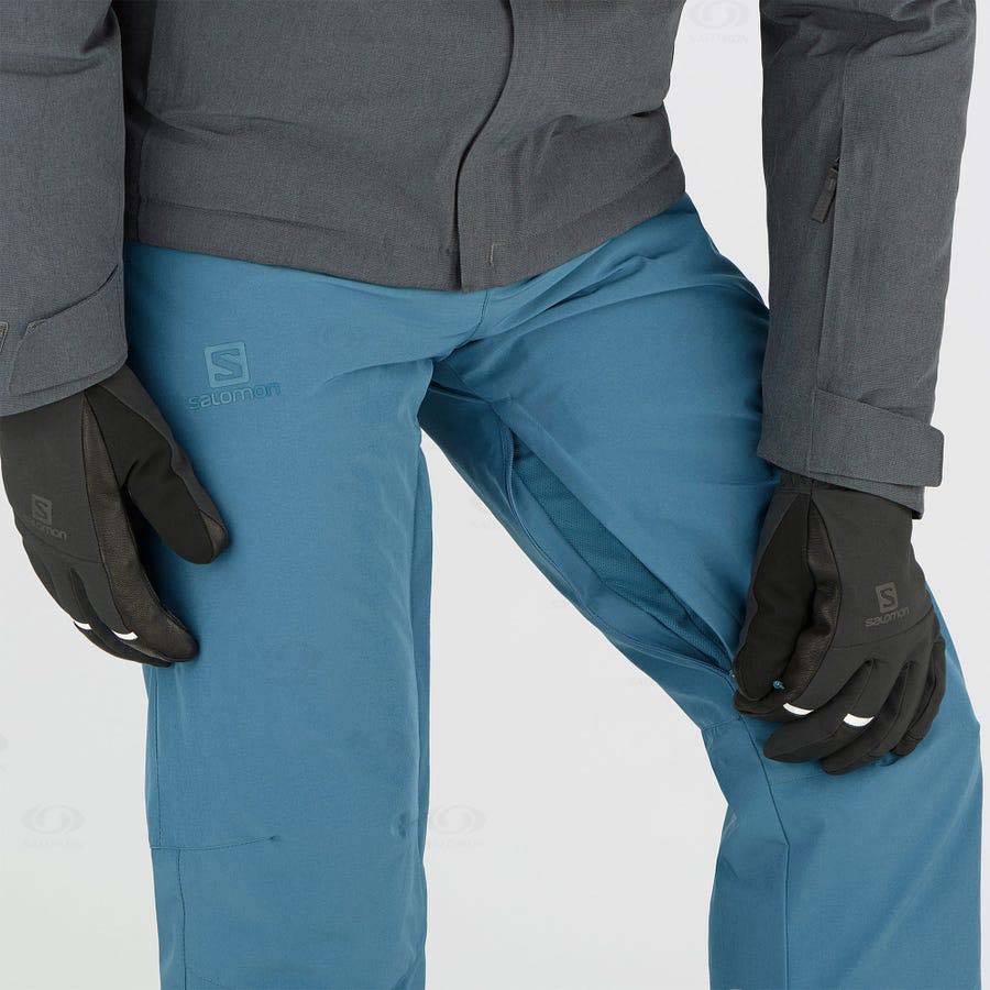 Blue Men's Salomon EDGE Ski Pants | USA-N2303