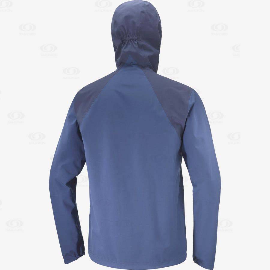 Blue Men's Salomon ESSENTIAL WATERPROOF 2.5L Waterproof Jackets | USA-N1638