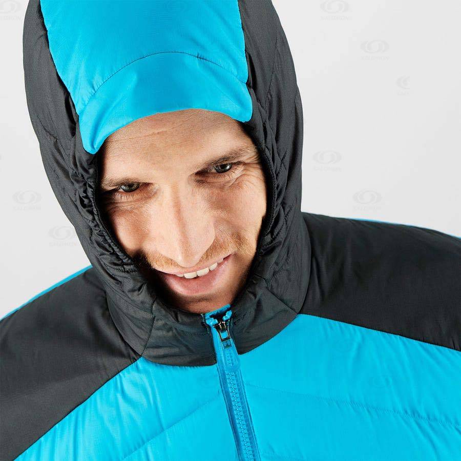 Blue Men's Salomon ESSENTIAL XWARM DOWN Insulated Jackets | USA-M1965