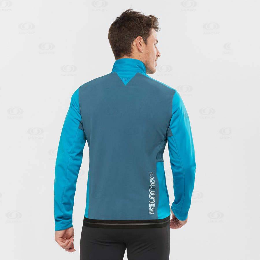 Blue Men's Salomon GORE TEX INFINIUM™ WINDSTOPPER® Softshell Jackets | USA-O1119