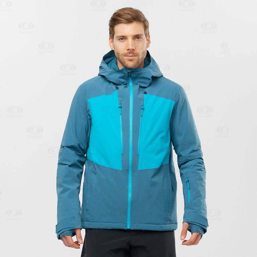 Blue Men's Salomon HIGHLAND Insulated Jackets | USA-S1436