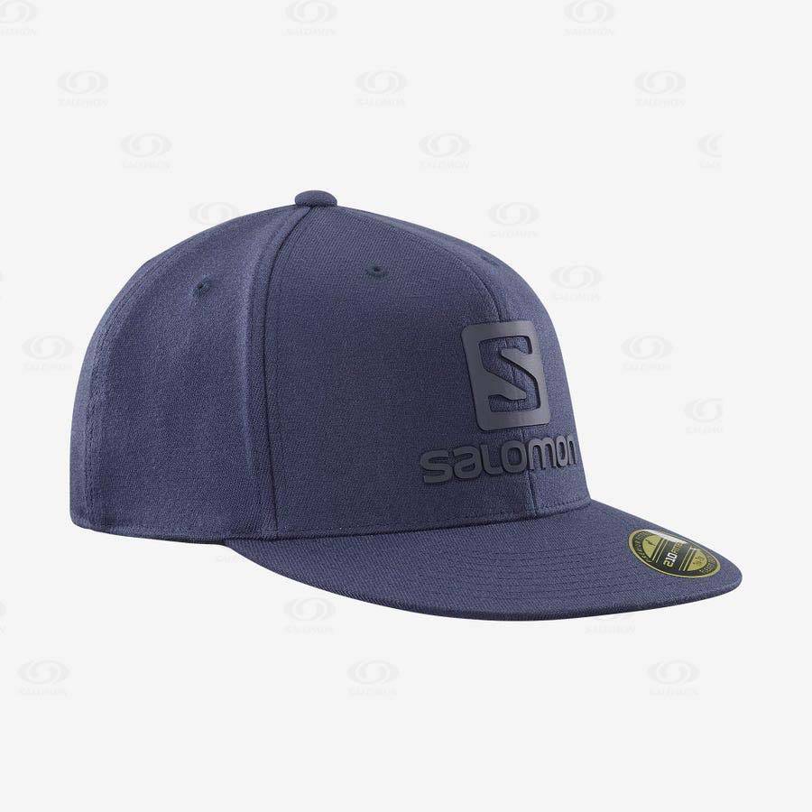 Blue Men\'s Salomon LOGO CAP FLEXFIT® Hats | USA-M1559