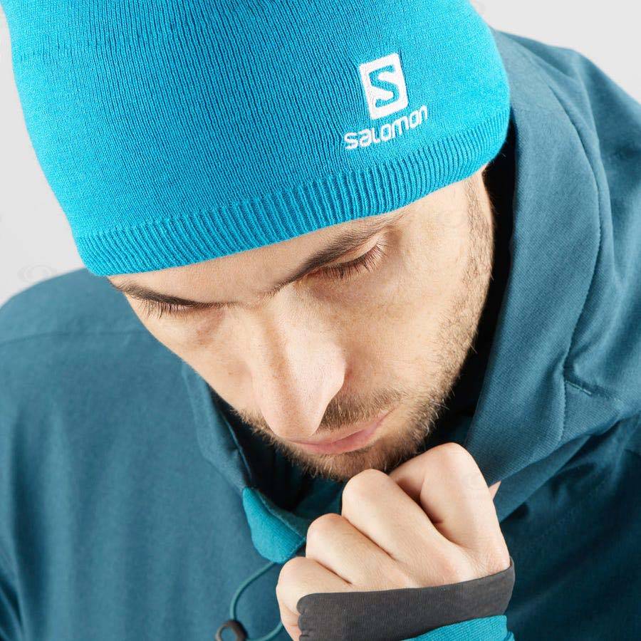 Blue Men's Salomon LOGO Hats | USA-O1231