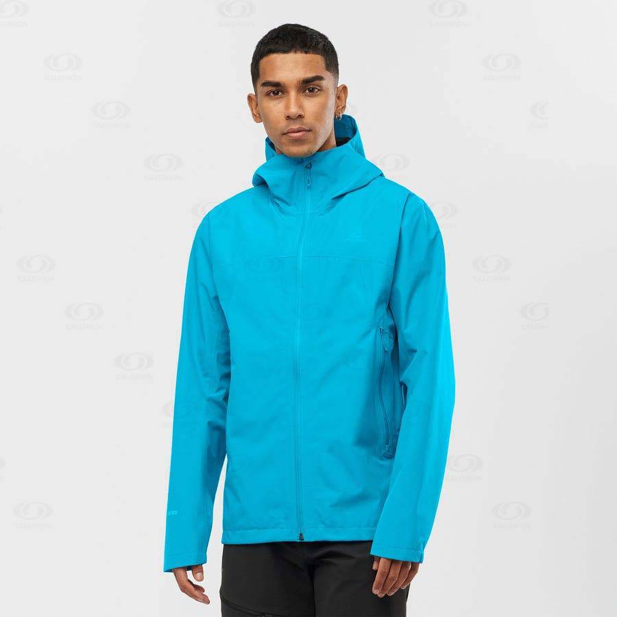 Blue Men's Salomon OUTLINE GORE-TEX 2.5 LAYERS Waterproof Jackets | USA-N1274