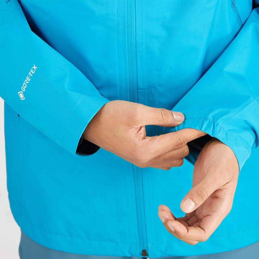 Blue Men's Salomon OUTLINE GORE-TEX 2.5 LAYERS Waterproof Jackets | USA-N1274