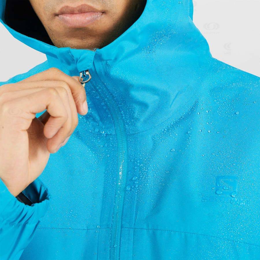 Blue Men's Salomon OUTLINE GORE-TEX 2.5 LAYERS Waterproof Jackets | USA-N1274