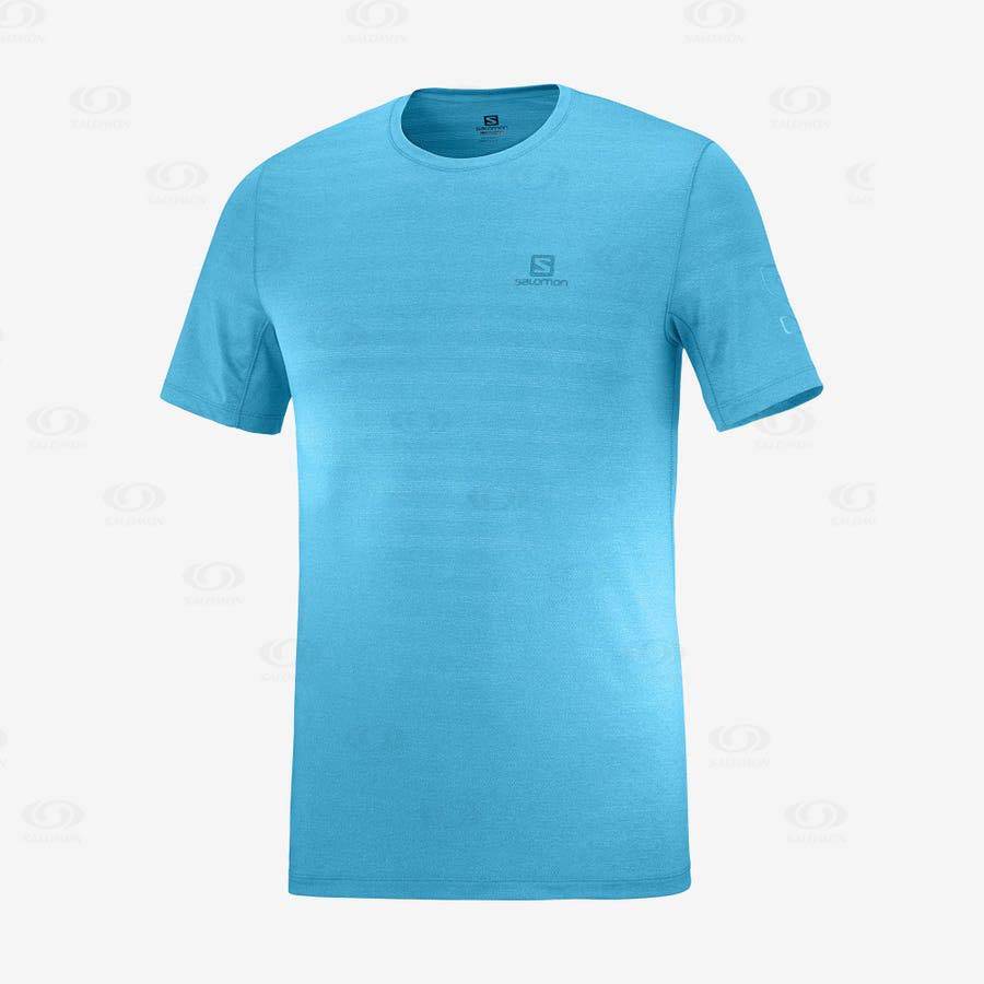 Blue Men\'s Salomon OUTLINE T Shirts | USA-M2497