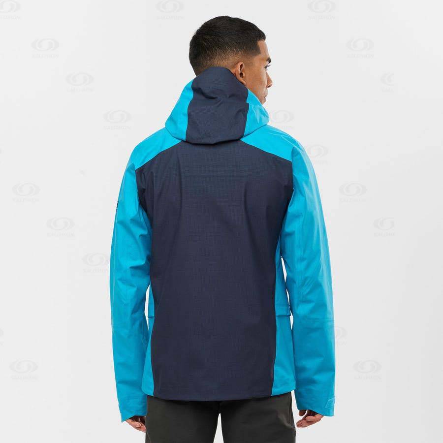 Blue Men's Salomon OUTPEAK GORE-TEX 3L Waterproof Jackets | USA-N2037