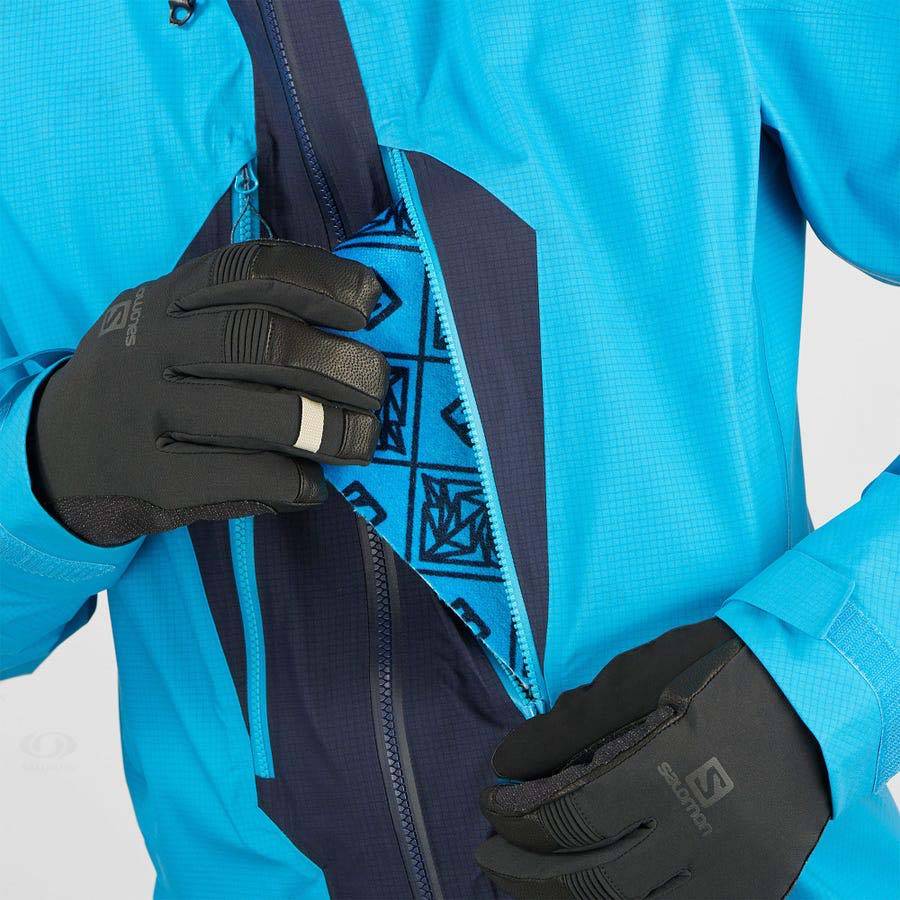 Blue Men's Salomon OUTPEAK GORE-TEX 3L Waterproof Jackets | USA-N2037