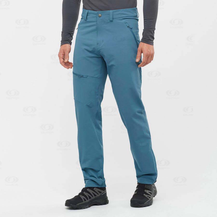 Blue Men's Salomon OUTPEAK WARM Pants | USA-S1653