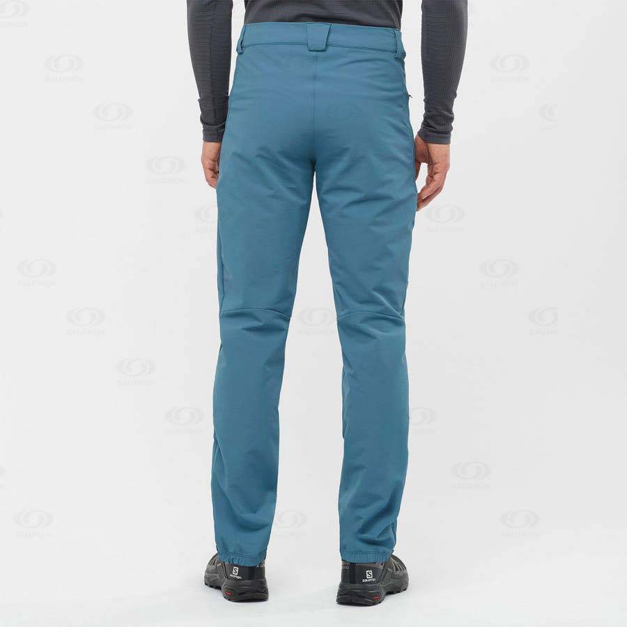 Blue Men's Salomon OUTPEAK WARM Pants | USA-S1653