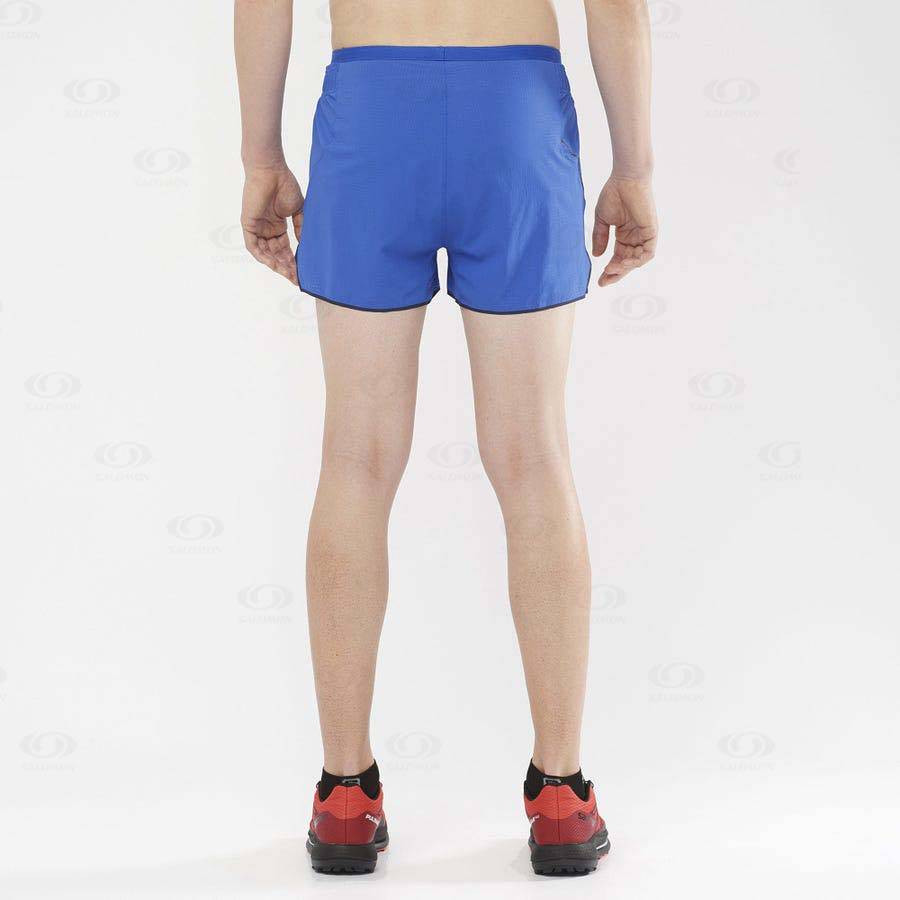 Blue Men's Salomon SENSE AERO 3'' Shorts | USA-S1716