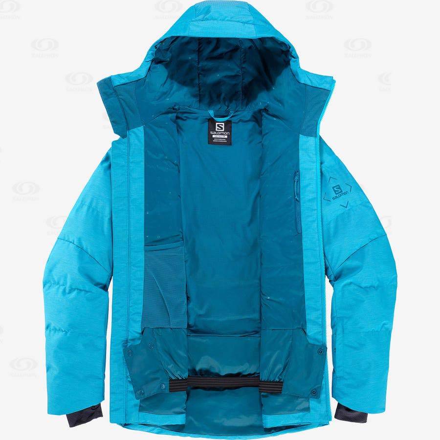 Blue Men's Salomon SNOWSHELTER Ski Jackets | USA-S1233