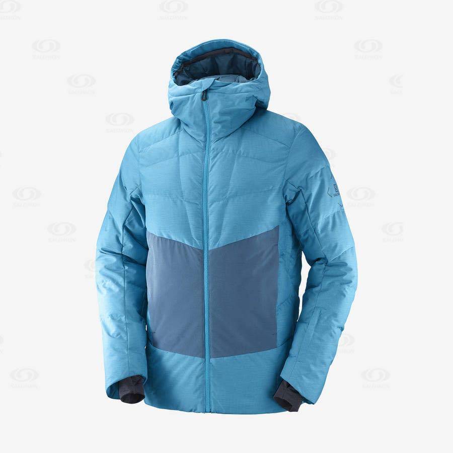 Blue Men\'s Salomon SNOWSHELTER Ski Jackets | USA-S1233