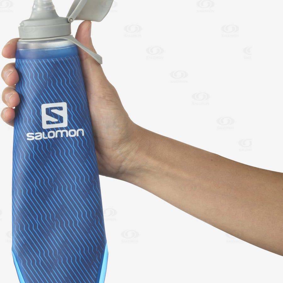 Blue Men's Salomon SOFT FLASK 400ml/13oz INSULATED 42 Hydration Packs | USA-M1328