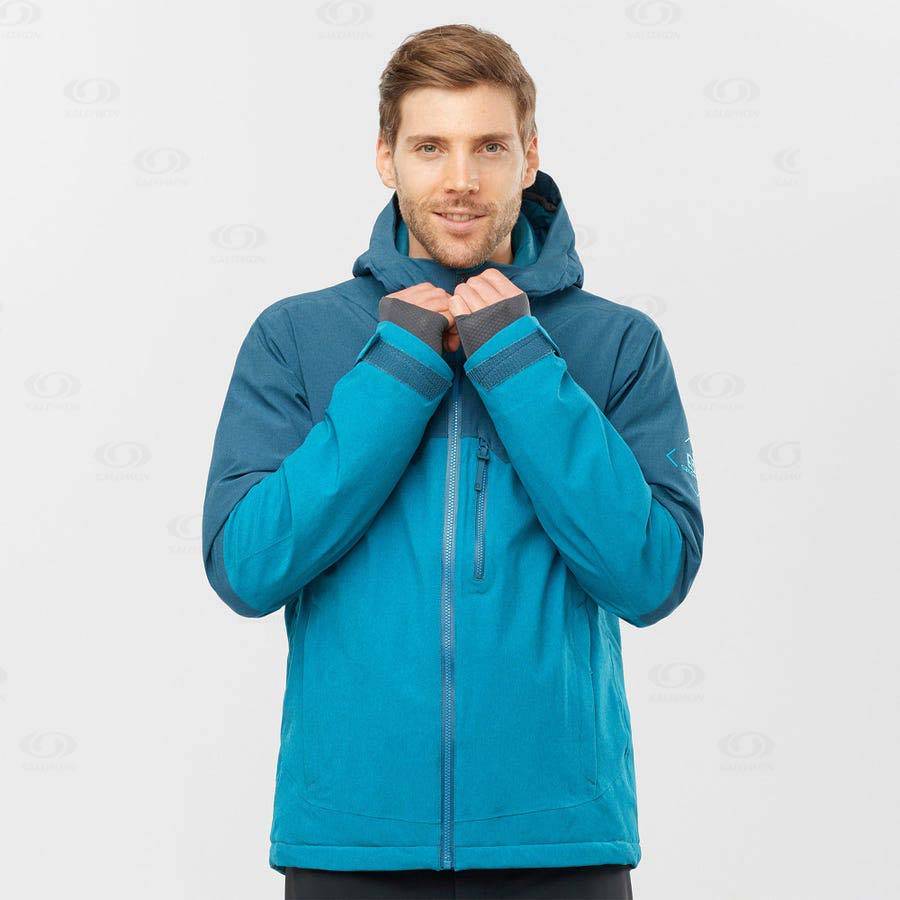 Blue Men's Salomon UNTRACKED Ski Jackets | USA-A2613