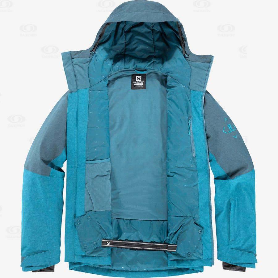 Blue Men's Salomon UNTRACKED Ski Jackets | USA-A2613