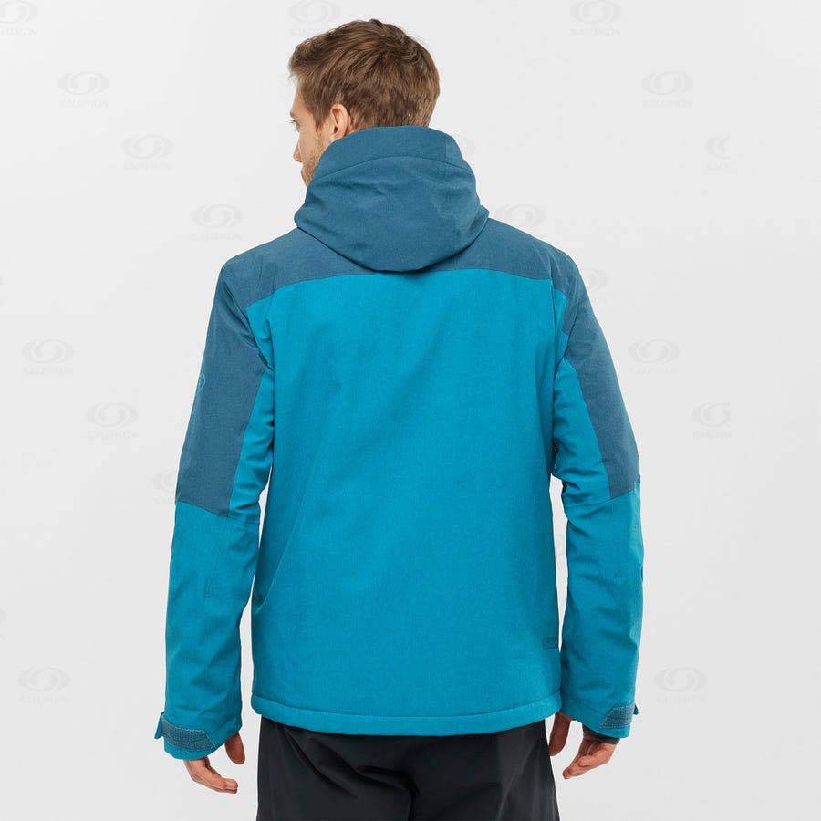 Blue Men's Salomon UNTRACKED Ski Jackets | USA-A2613