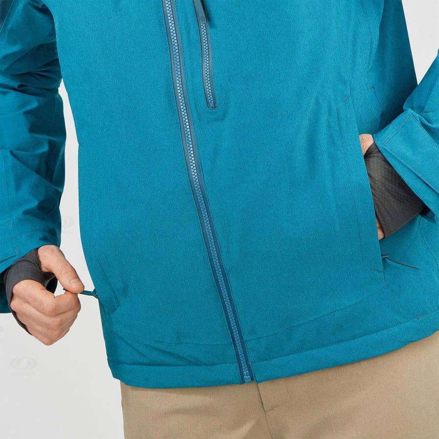 Blue Men's Salomon UNTRACKED Ski Jackets | USA-A2613