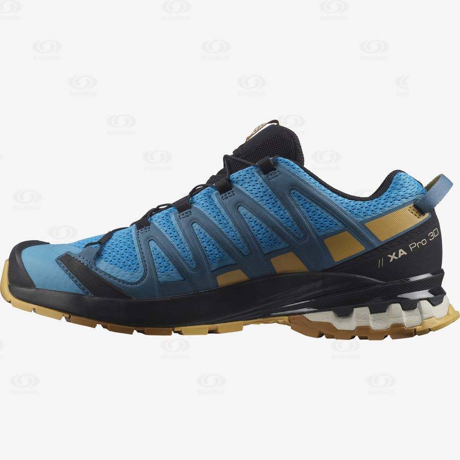 Blue Men's Salomon XA PRO 3D v8 Hiking Shoes | USA-S1926