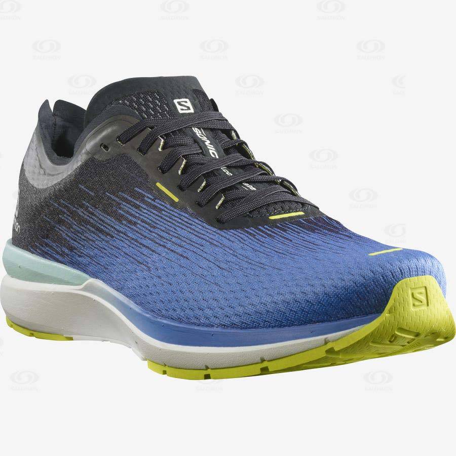 Blue / White Men's Salomon SONIC 4 Accelerate Running Shoes | USA-W1200