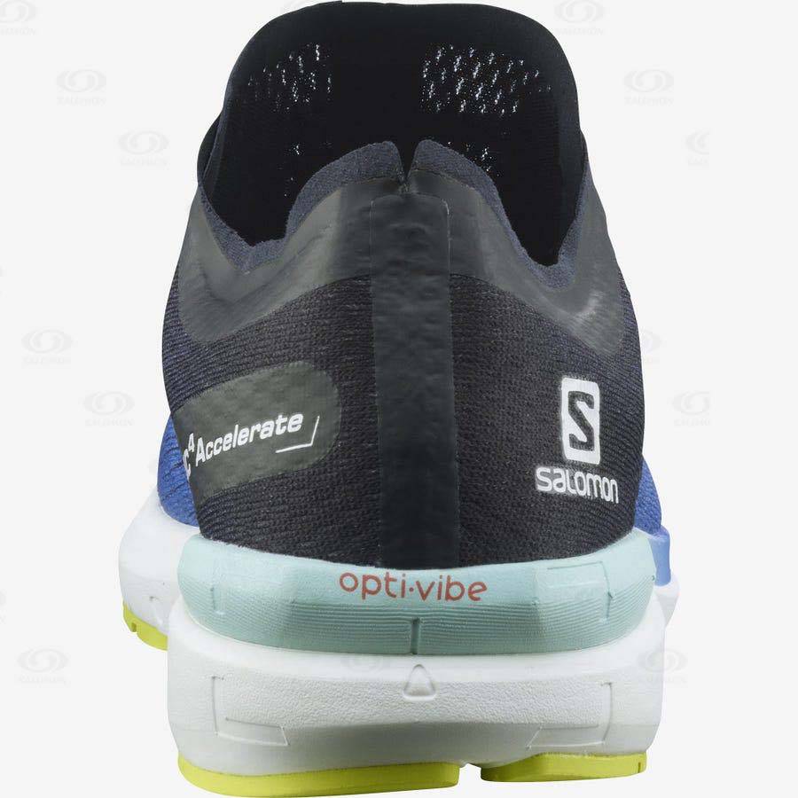 Blue / White Men's Salomon SONIC 4 Accelerate Running Shoes | USA-W1200