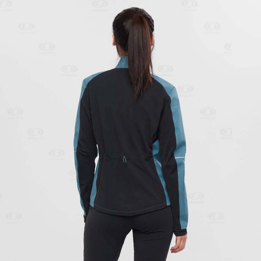 Blue Women's Salomon AGILE SOFTSHELL Softshell Jackets | USA-N2520