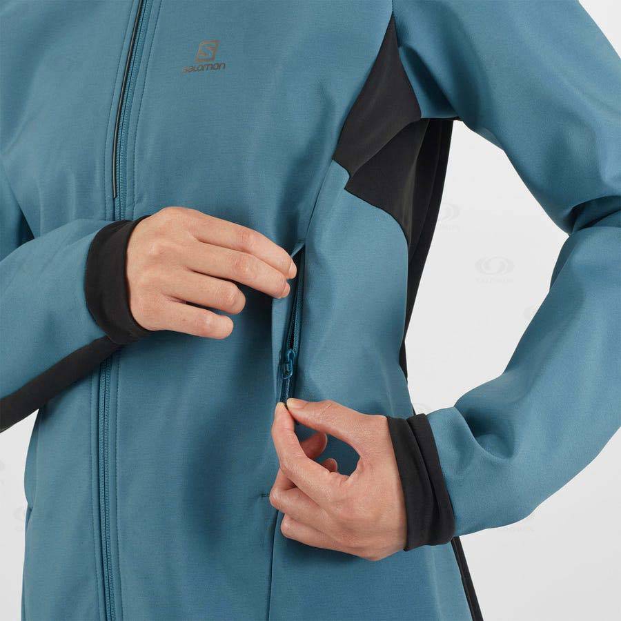 Blue Women's Salomon AGILE SOFTSHELL Softshell Jackets | USA-N2520