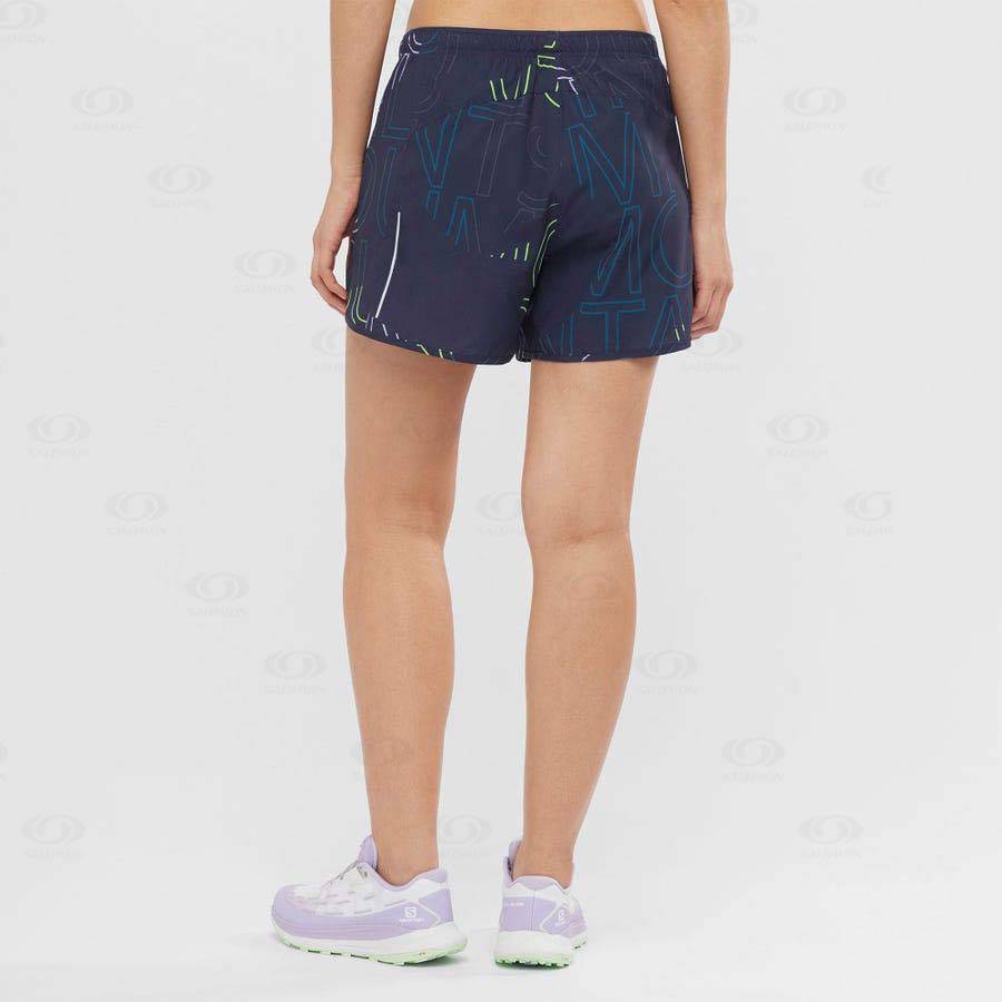 Blue Women's Salomon AGILE Shorts | USA-L1557