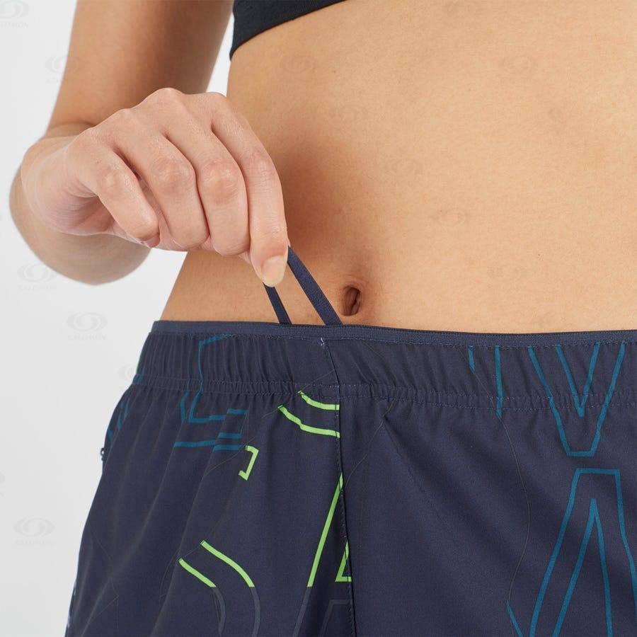 Blue Women's Salomon AGILE Shorts | USA-L1557