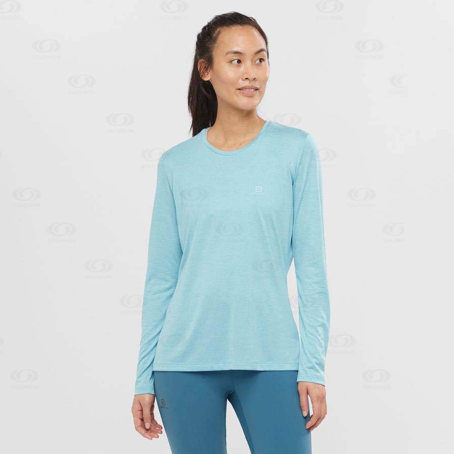 Blue Women's Salomon AGILE T Shirts | USA-M1258