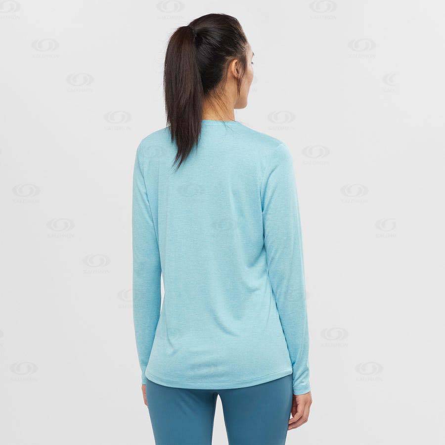 Blue Women's Salomon AGILE T Shirts | USA-M1258