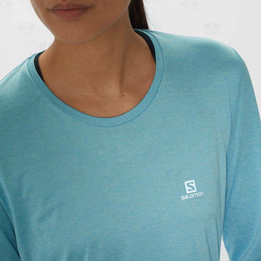 Blue Women's Salomon AGILE T Shirts | USA-M1258