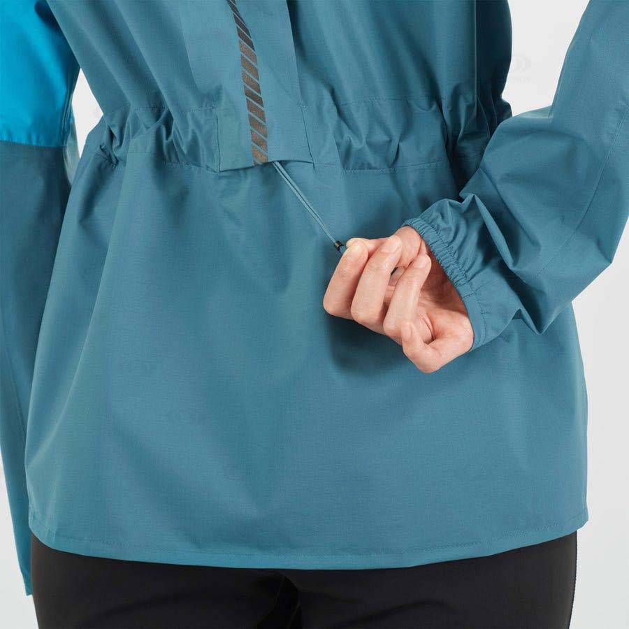 Blue Women's Salomon BONATTI TRAIL Waterproof Jackets | USA-O1420