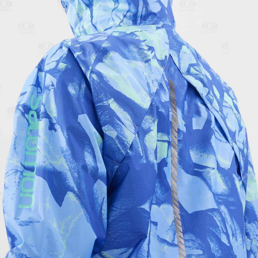 Blue Women's Salomon BONATTI WATERPROOF Waterproof Jackets | USA-O2365