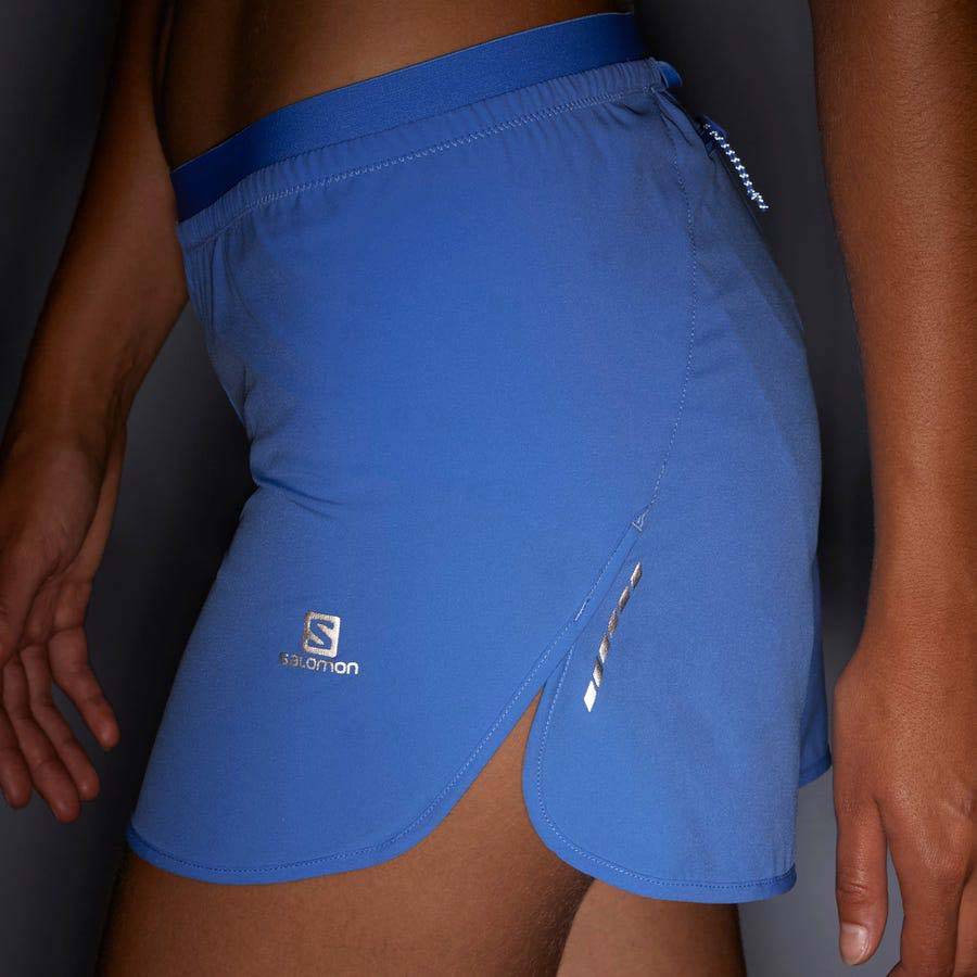 Blue Women's Salomon CROSS 3'' Shorts | USA-M2455