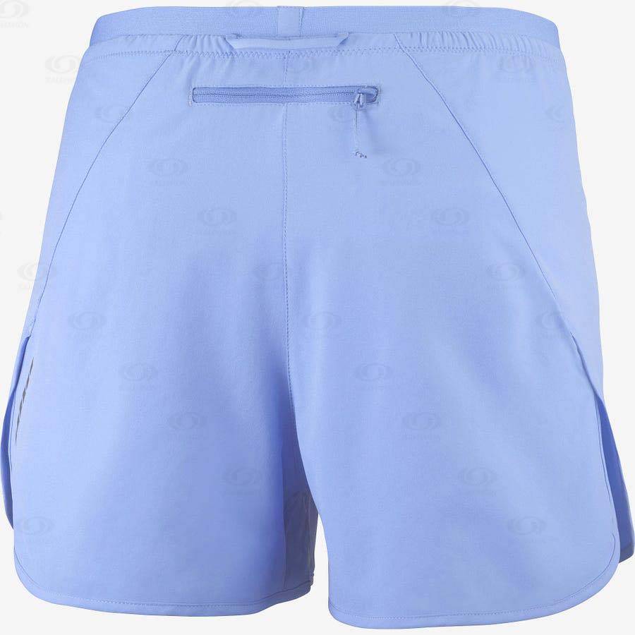 Blue Women's Salomon CROSS 3'' Shorts | USA-M2455