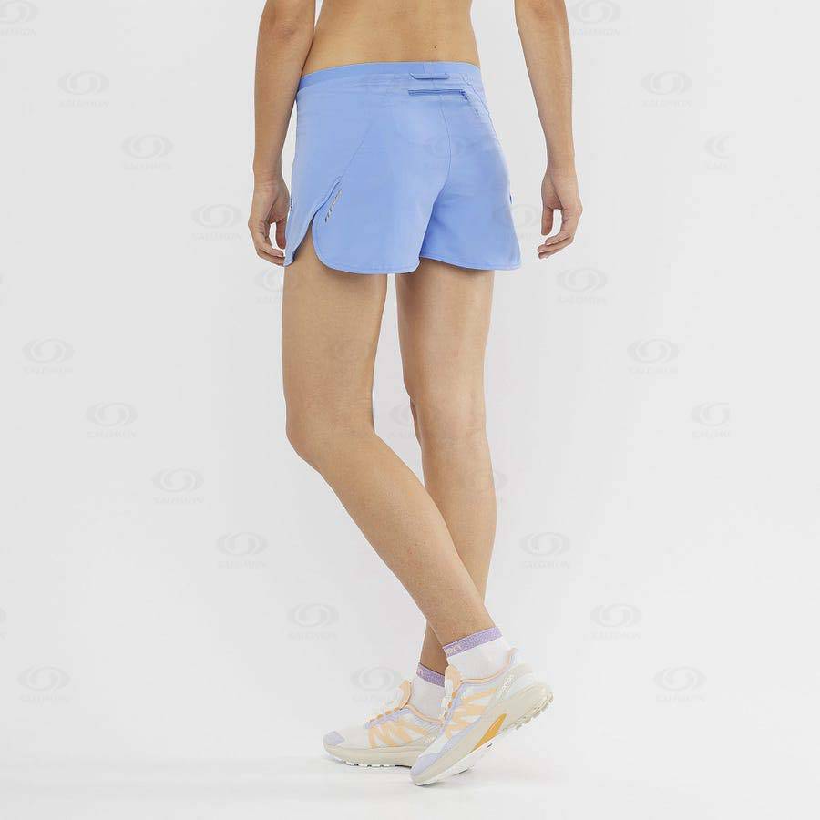 Blue Women's Salomon CROSS 3'' Shorts | USA-M2455