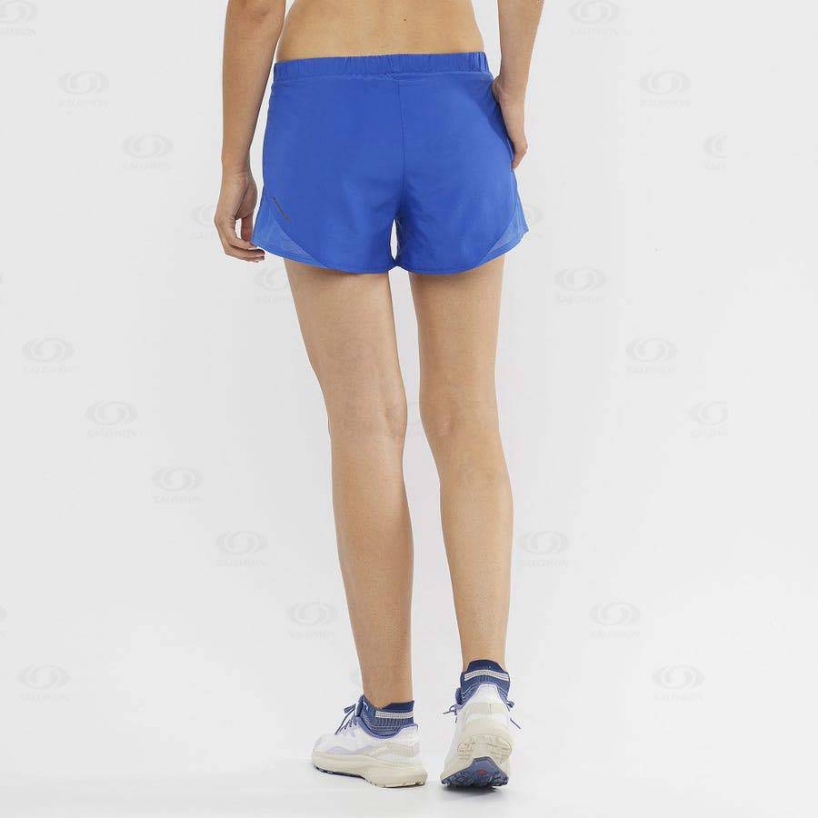 Blue Women's Salomon CROSS REBEL 4'' Shorts | USA-A1773