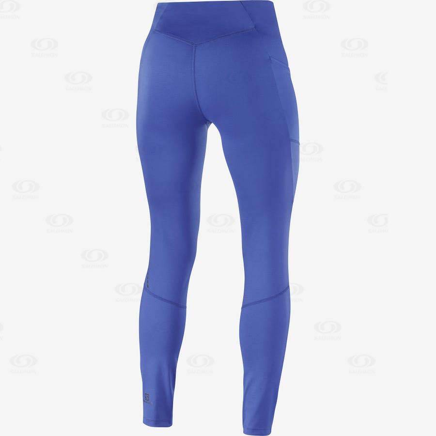 Blue Women's Salomon CROSS RUN 28'' Running Tights | USA-A2361